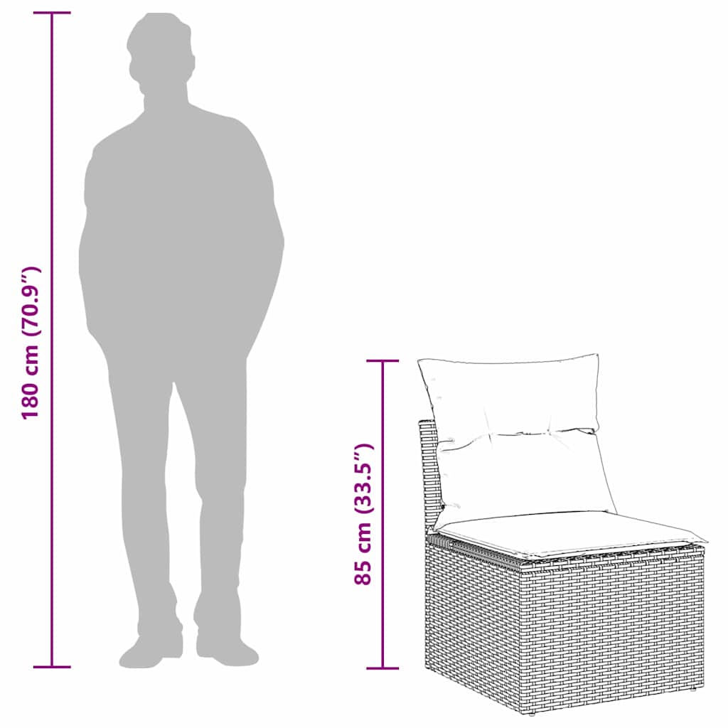 Sjedeća garnitura za vrt 9 kom. Bež poliratan