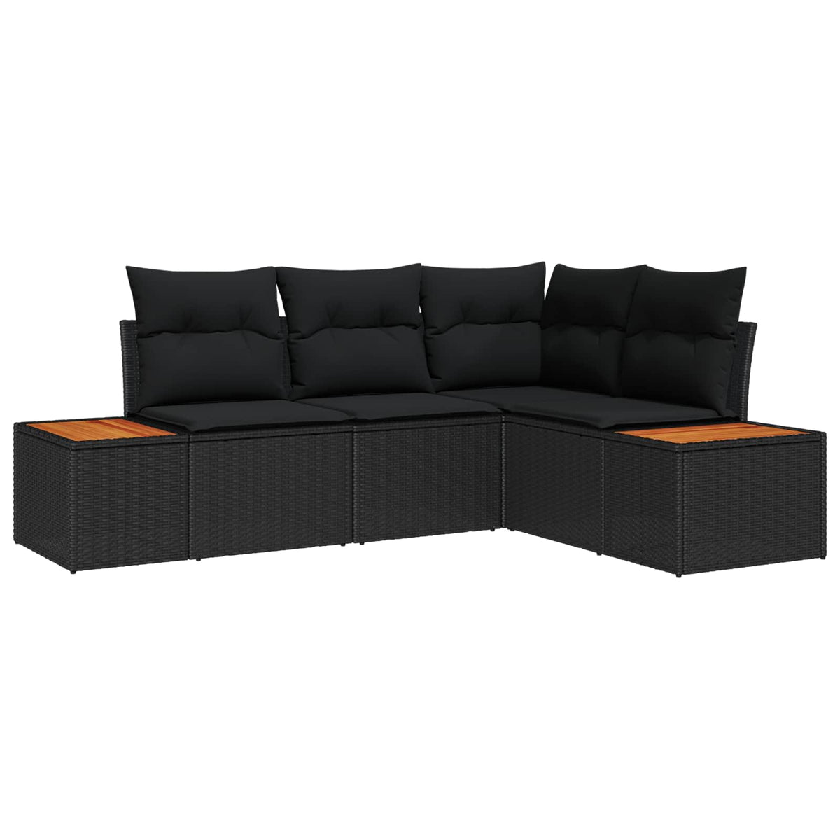 Sjedeća garnitura za vrt 5 kom. Crna Poli ratan 209 x 154 x 85 cm