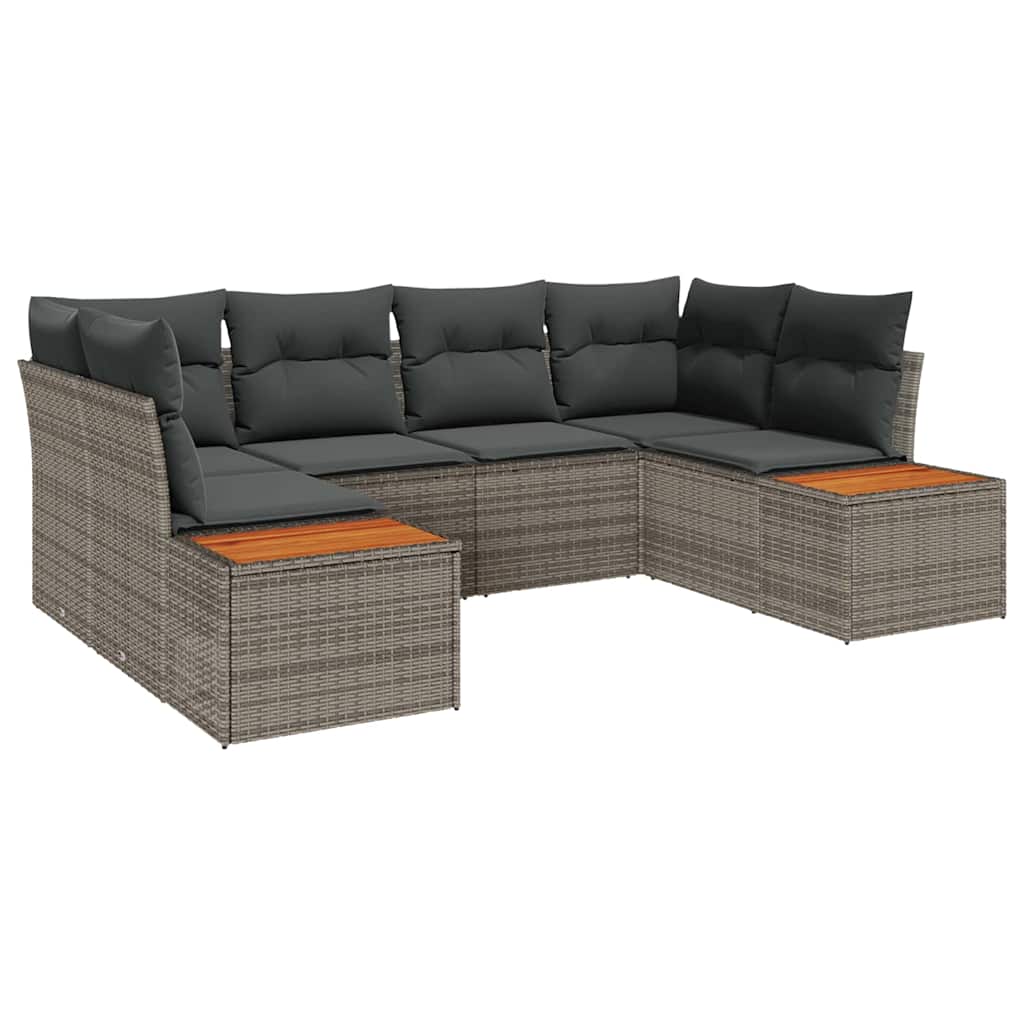Sjedeća garnitura za vrt 6 kom. Siva poliratan 234 x 154 x 69 cm