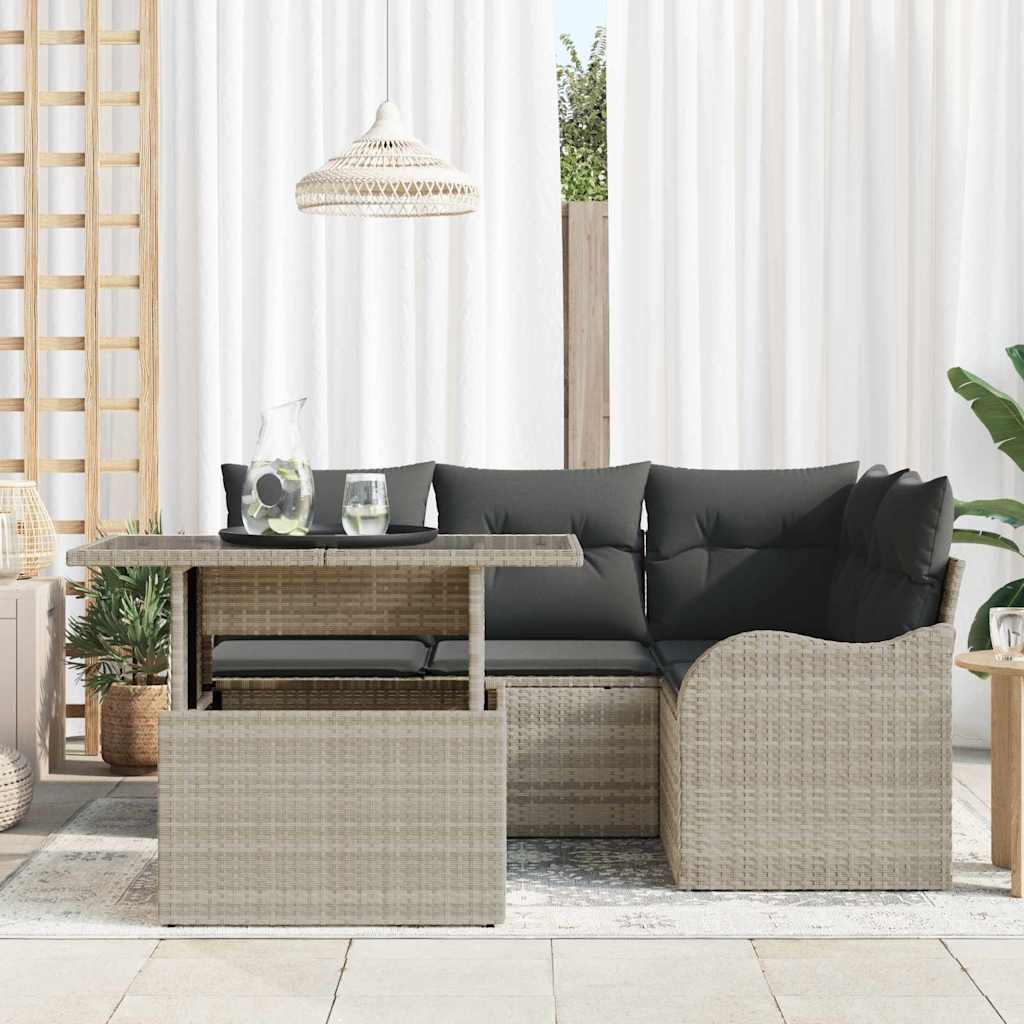 Vanjski set za objedovanje 5 pcs Svjetlosiva Poli ratan