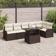 Set sofe s jastukom 7 pcs Smeđa Poli ratan