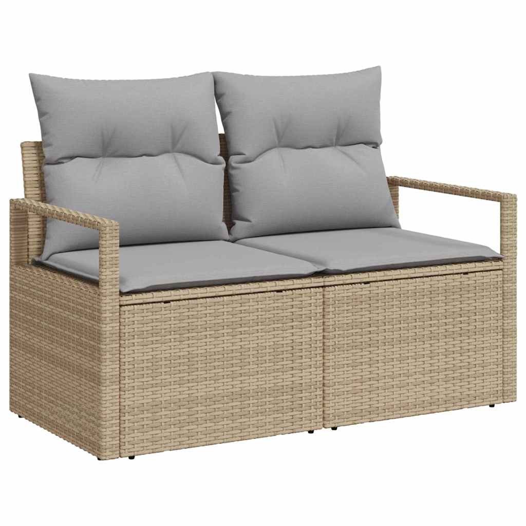 Sjedeća garnitura za vrt 6 pcs Bež i svijetlo siva poliratan