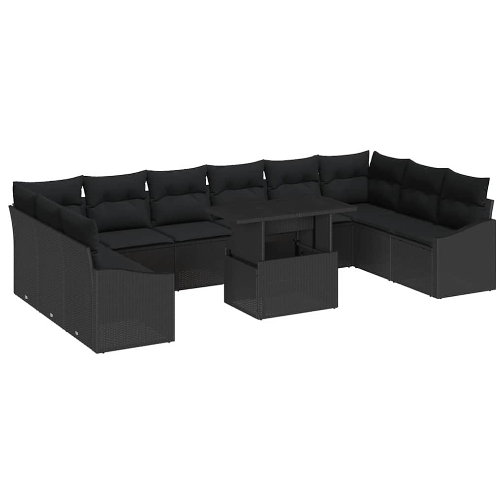Set sofe s jastukom 11 pcs Crna poliratan