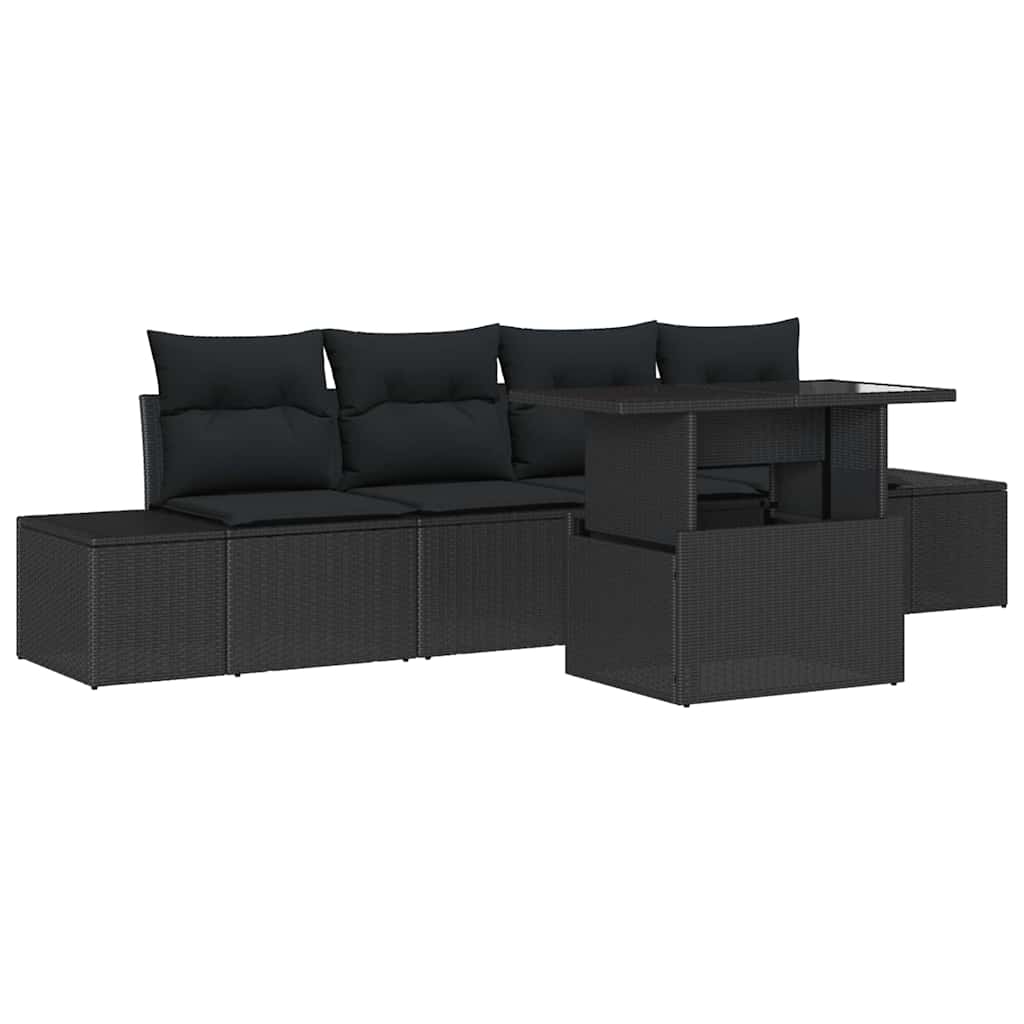 Set sofe 5 kom. Crna poliratan 100 x 55 x 73 cm