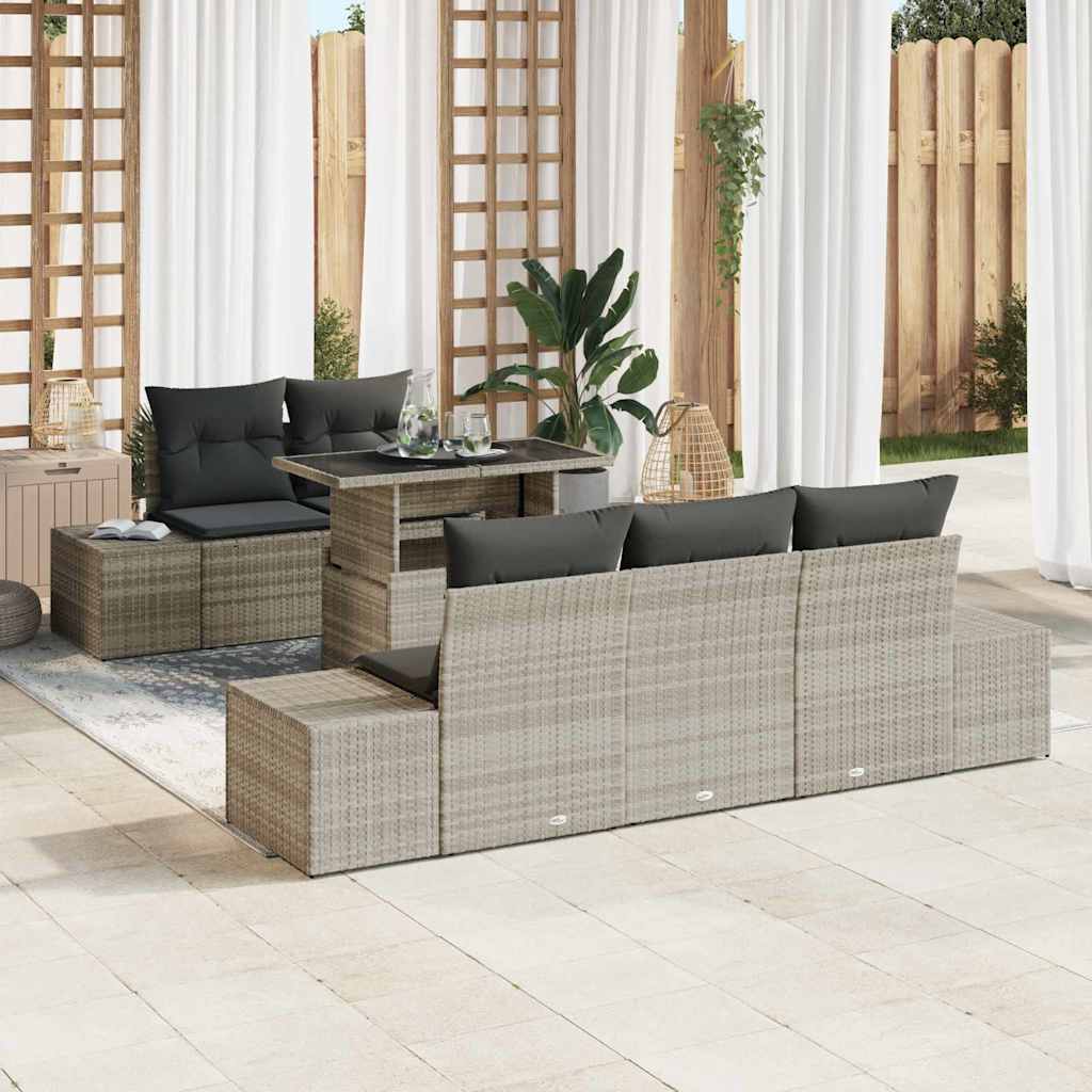 Set sofe s jastukom 6 pcs Svijetlo siva poliratan
