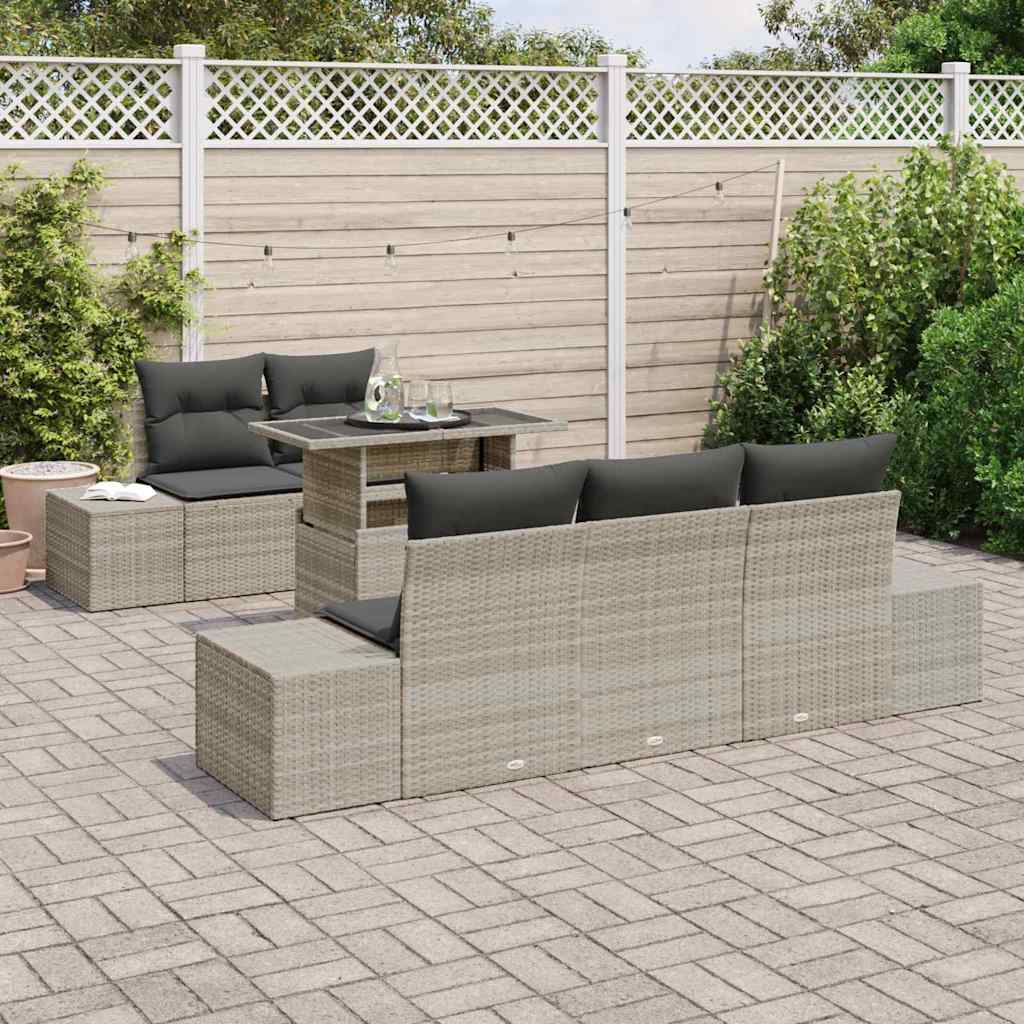 Set sofe 6 kom. Svijetlo siva poliratan Svjetlosiva 100 x 55 x 73 cm