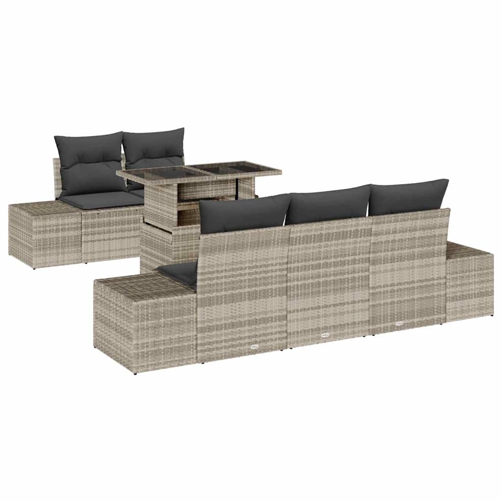 Set sofe 6 kom. Svijetlo siva poliratan Svjetlosiva 100 x 55 x 73 cm