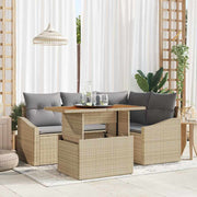 Sjedeća garnitura za vrt 5 kom. Bež poliratan