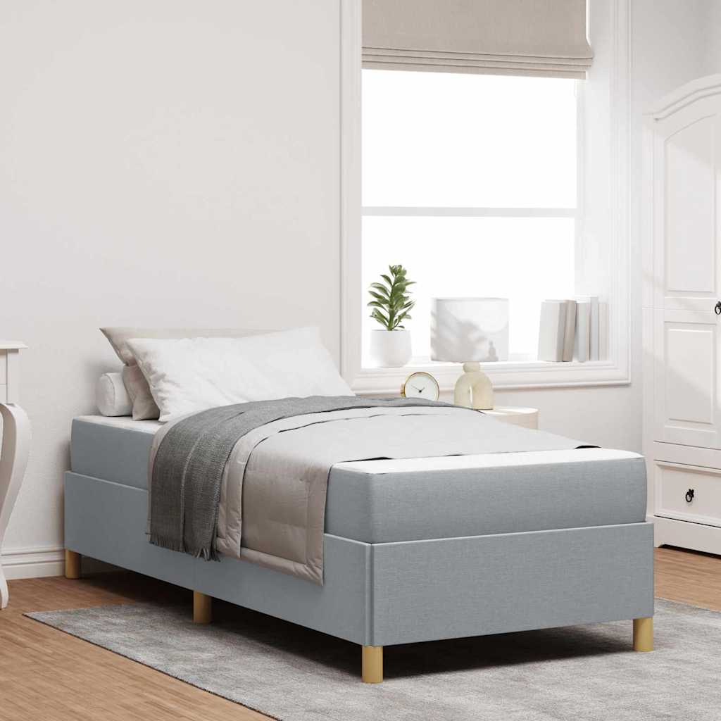 Krevetna konstrukcija Svijetlo siva 90 x 200 cm tkanina