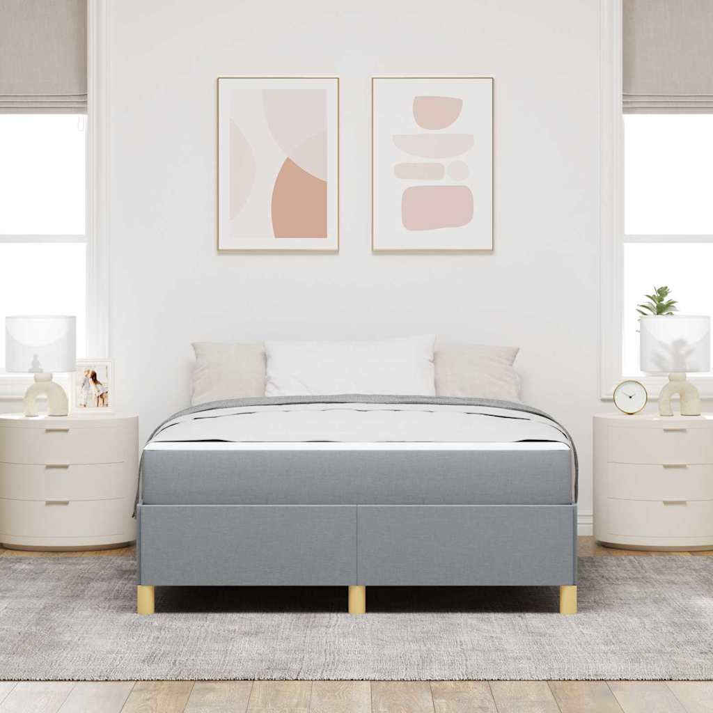 Krevetna konstrukcija Svijetlo siva 140 x 190 cm tkanina