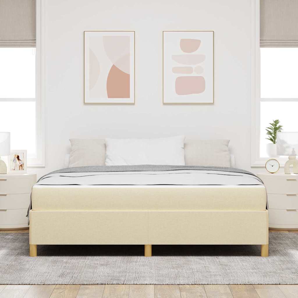 Krevetna konstrukcija s madracem Krema 180 x 200 cm tkanina