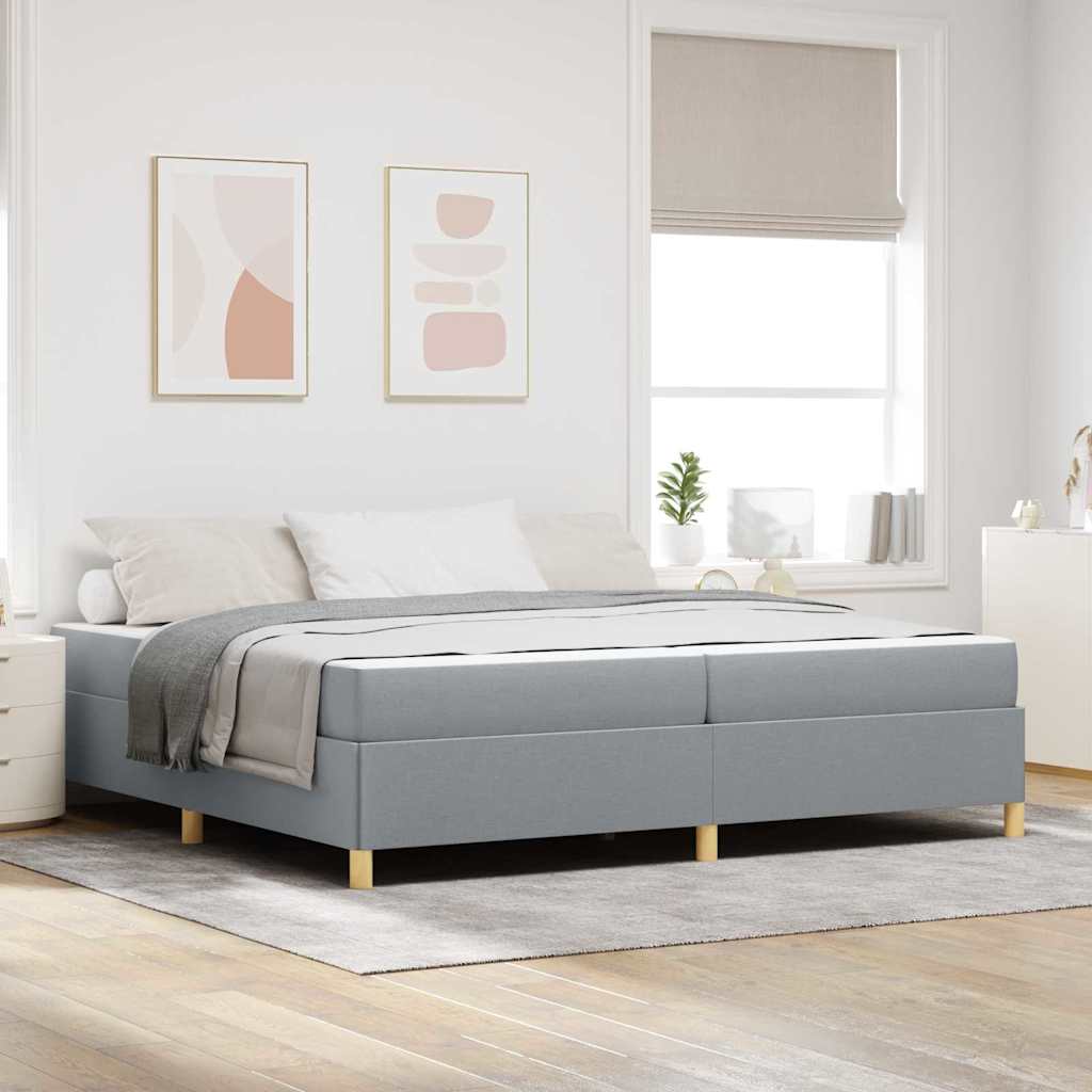 Krevetna konstrukcija Svijetlo siva 200 x 200 cm tkanina