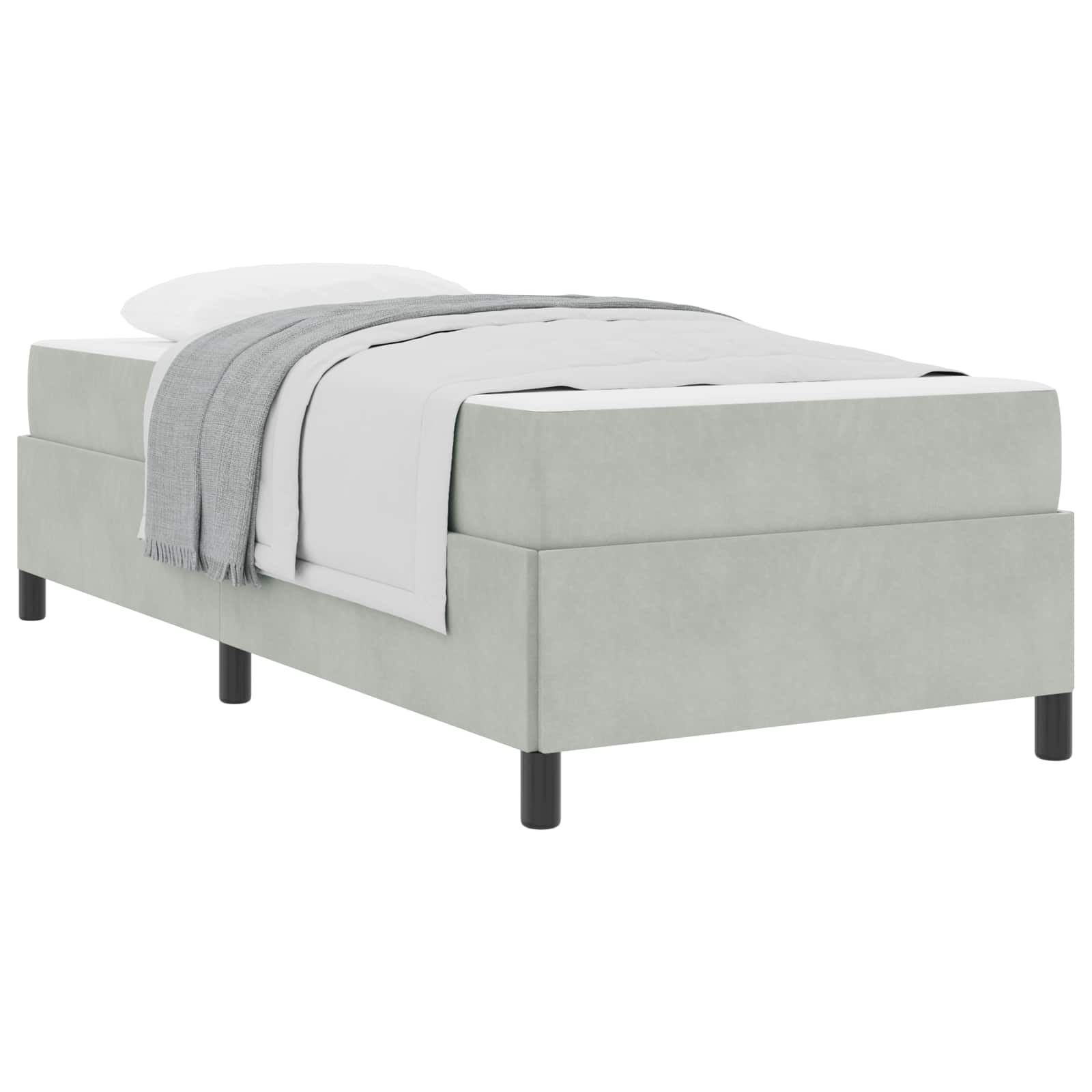 Krevetna konstrukcija Svijetlo siva 80 x 200 cm tkanina