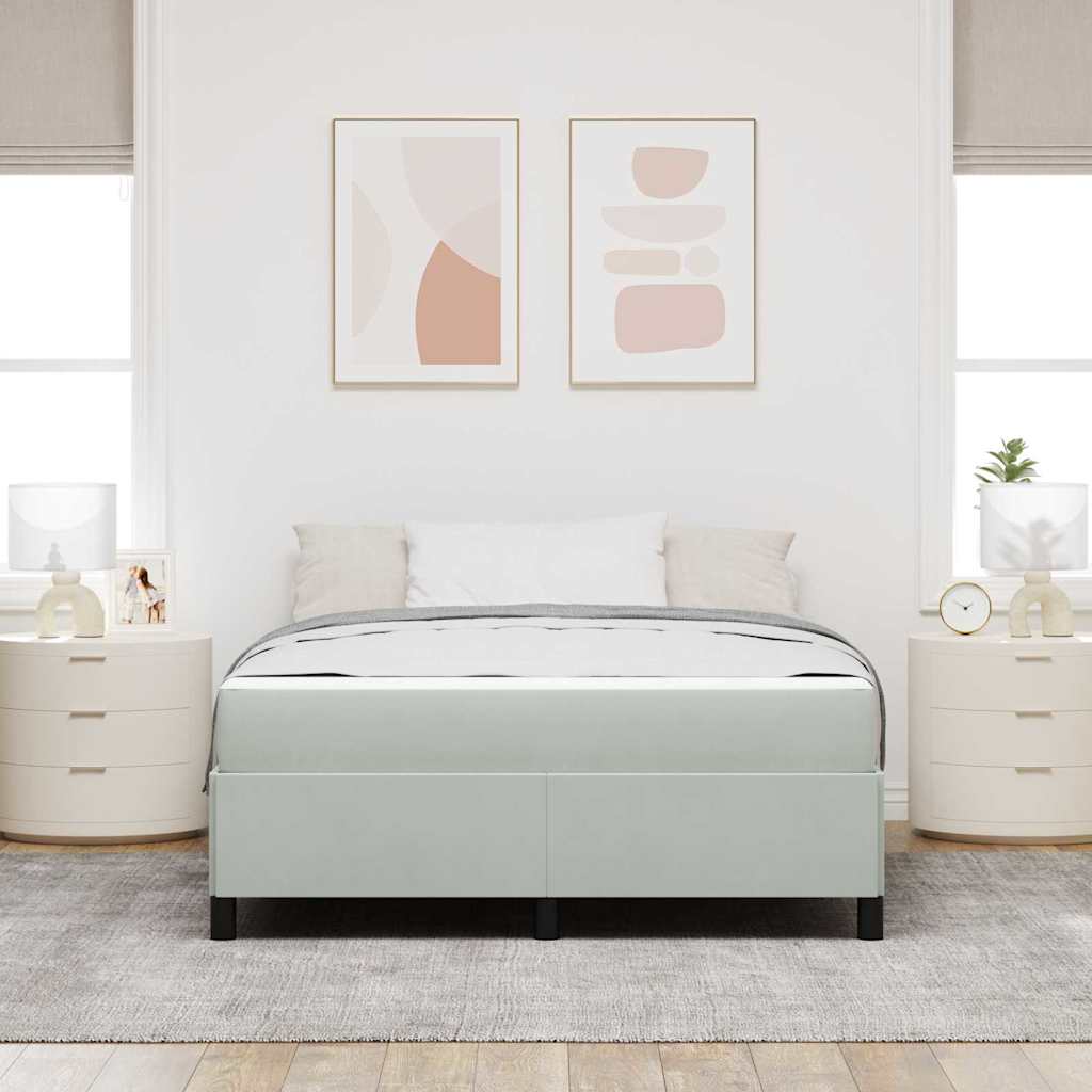 Krevetna konstrukcija Svijetlo siva 140 x 190 cm tkanina
