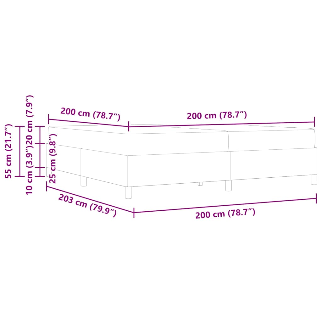 Krevetna konstrukcija s madracem Crna 200 x 200 cm tkanina