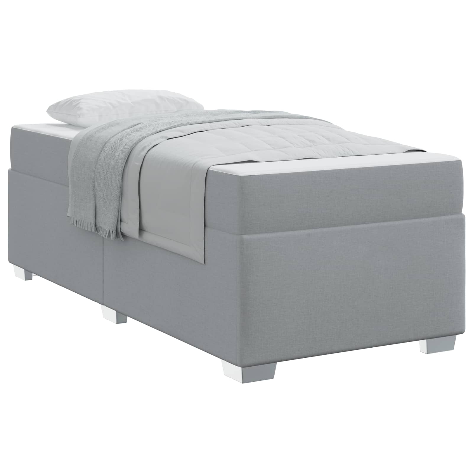 Krevetna konstrukcija Svijetlo siva 80 x 200 cm tkanina