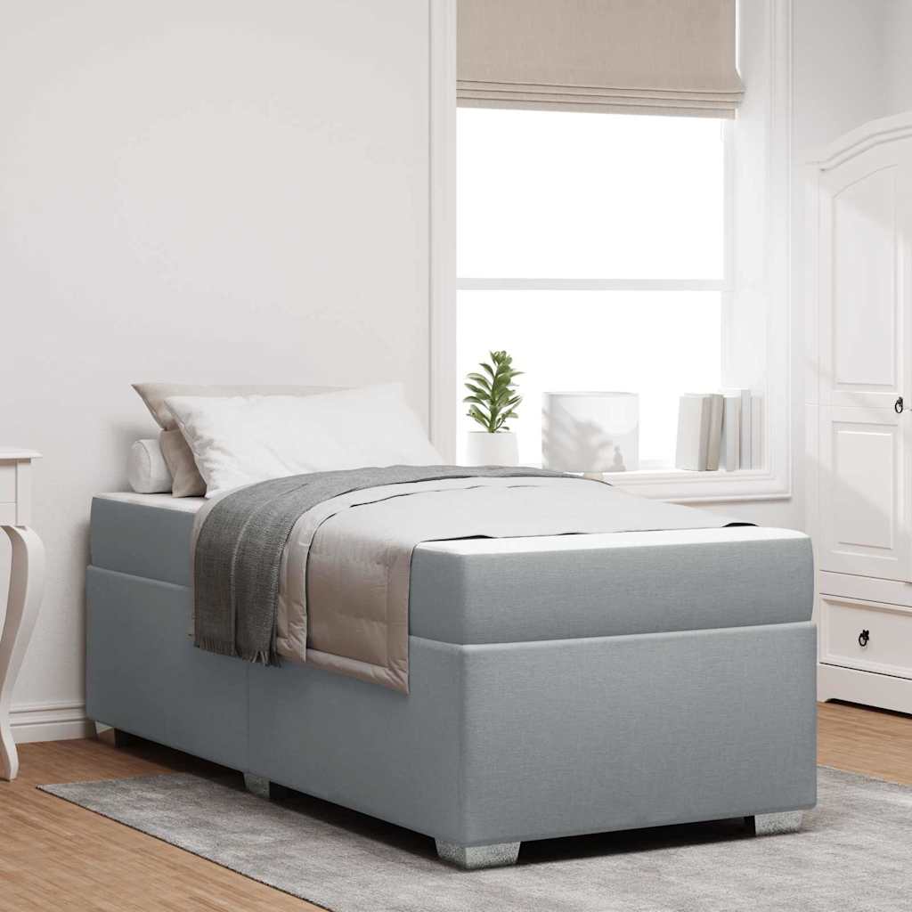 Krevetna konstrukcija Svijetlo siva 90 x 190 cm tkanina