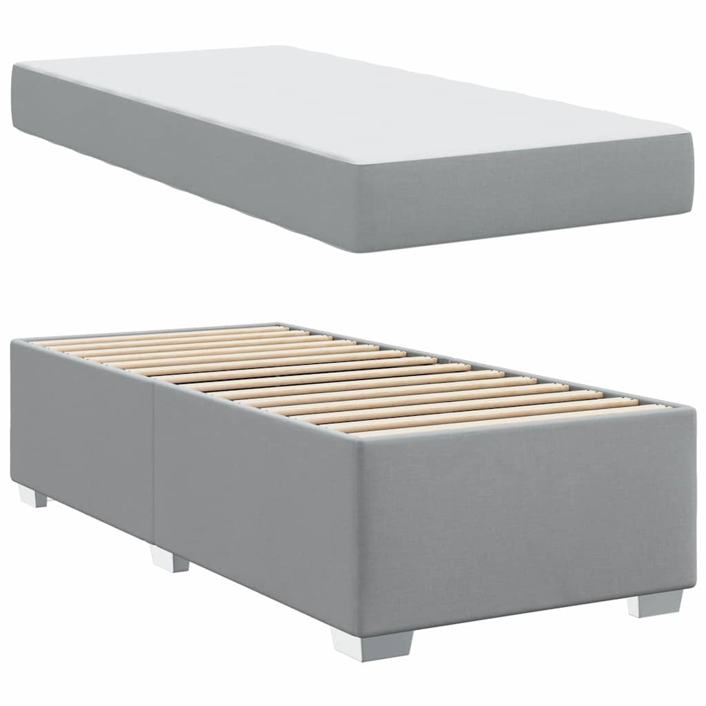 Krevetna konstrukcija Svijetlo siva 90 x 200 cm tkanina