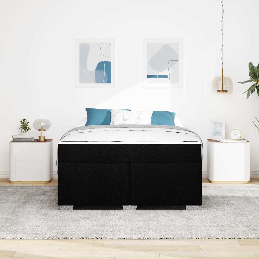 Krevetna konstrukcija s madracem Crna 140 x 200 cm tkanina