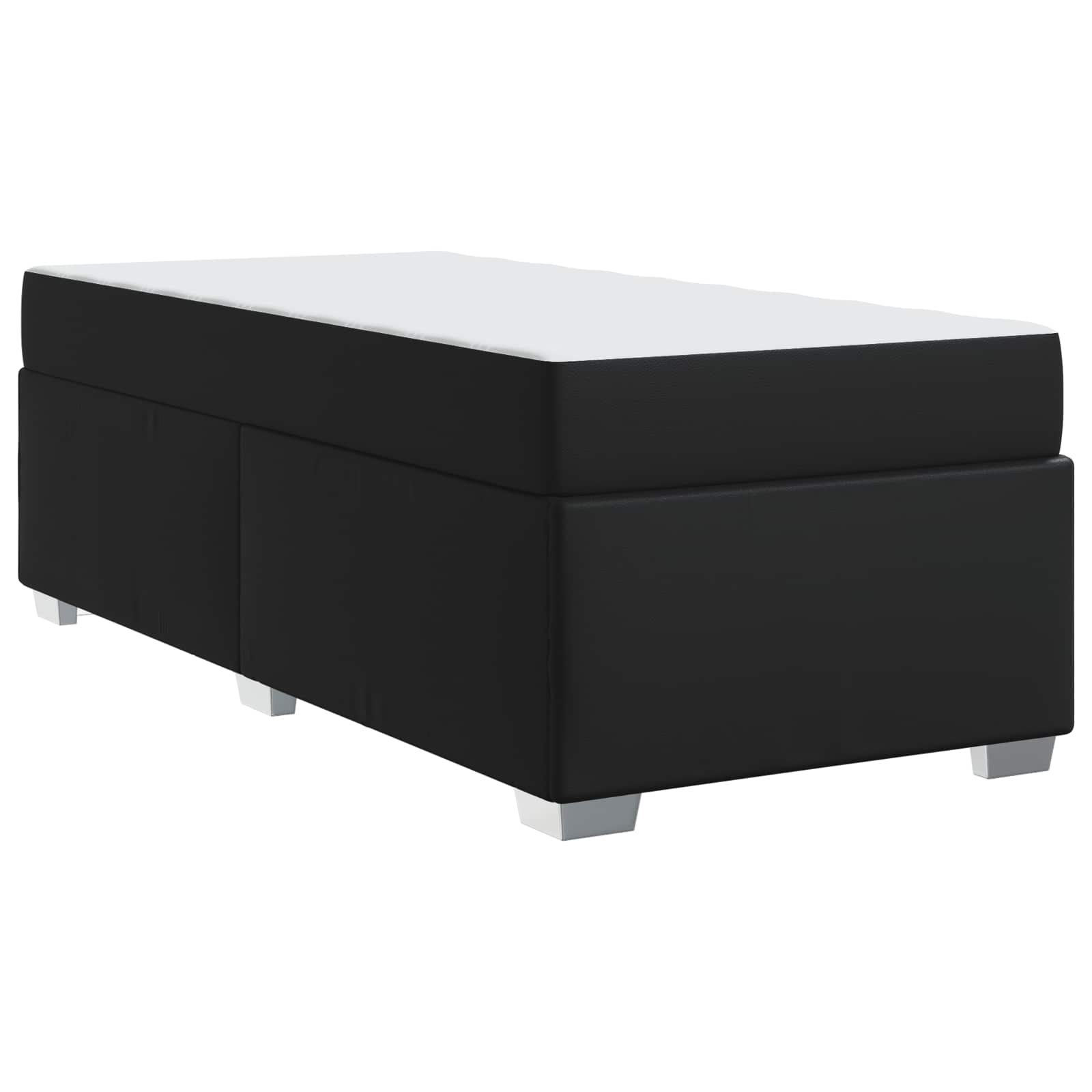 Krevetna konstrukcija s madracem Crna 100 x 200 cm tkanina