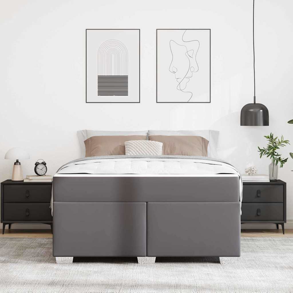 Krevetna konstrukcija s madracem Siva 140 x 200 cm tkanina