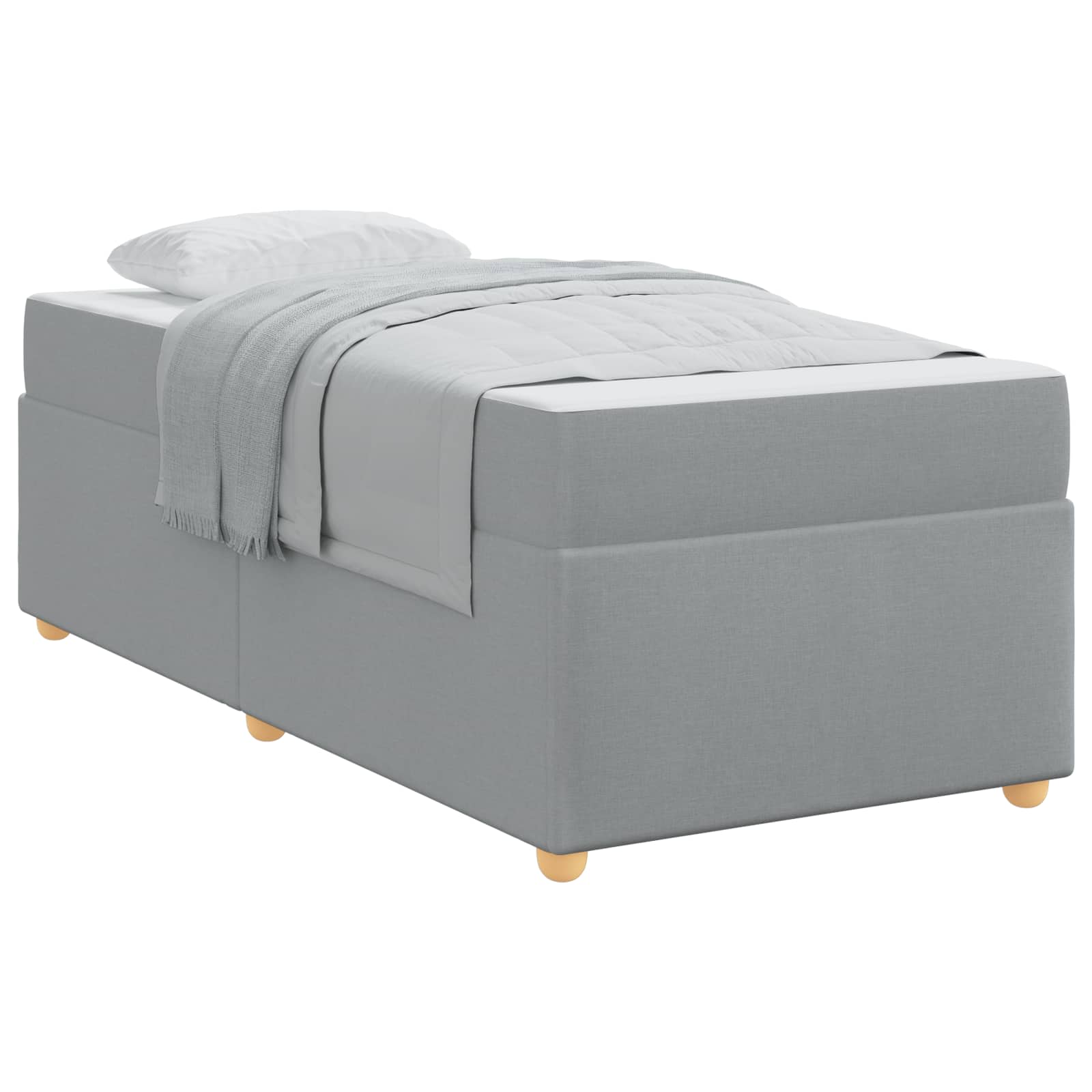 Krevetna konstrukcija Svijetlo siva 90 x 200 cm tkanina