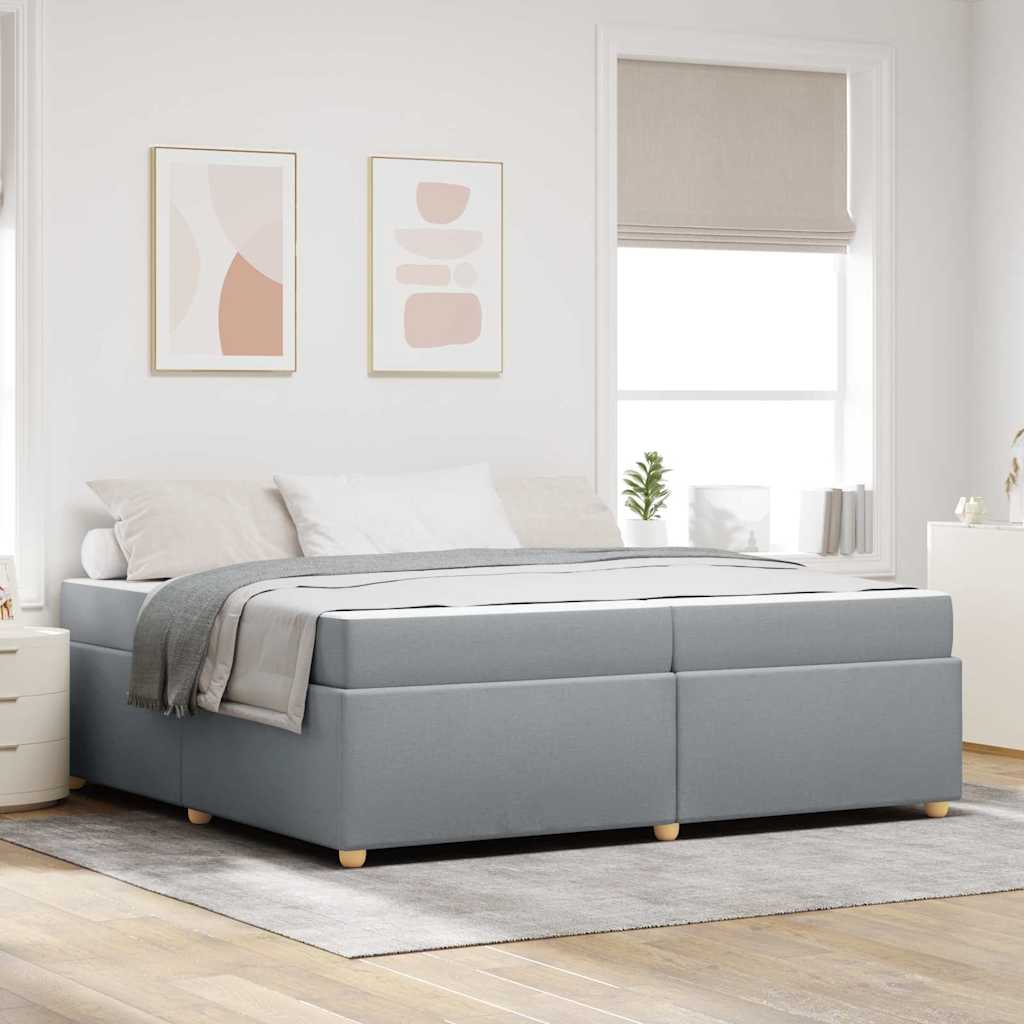 Krevetna konstrukcija Svijetlo siva 200 x 200 cm tkanina