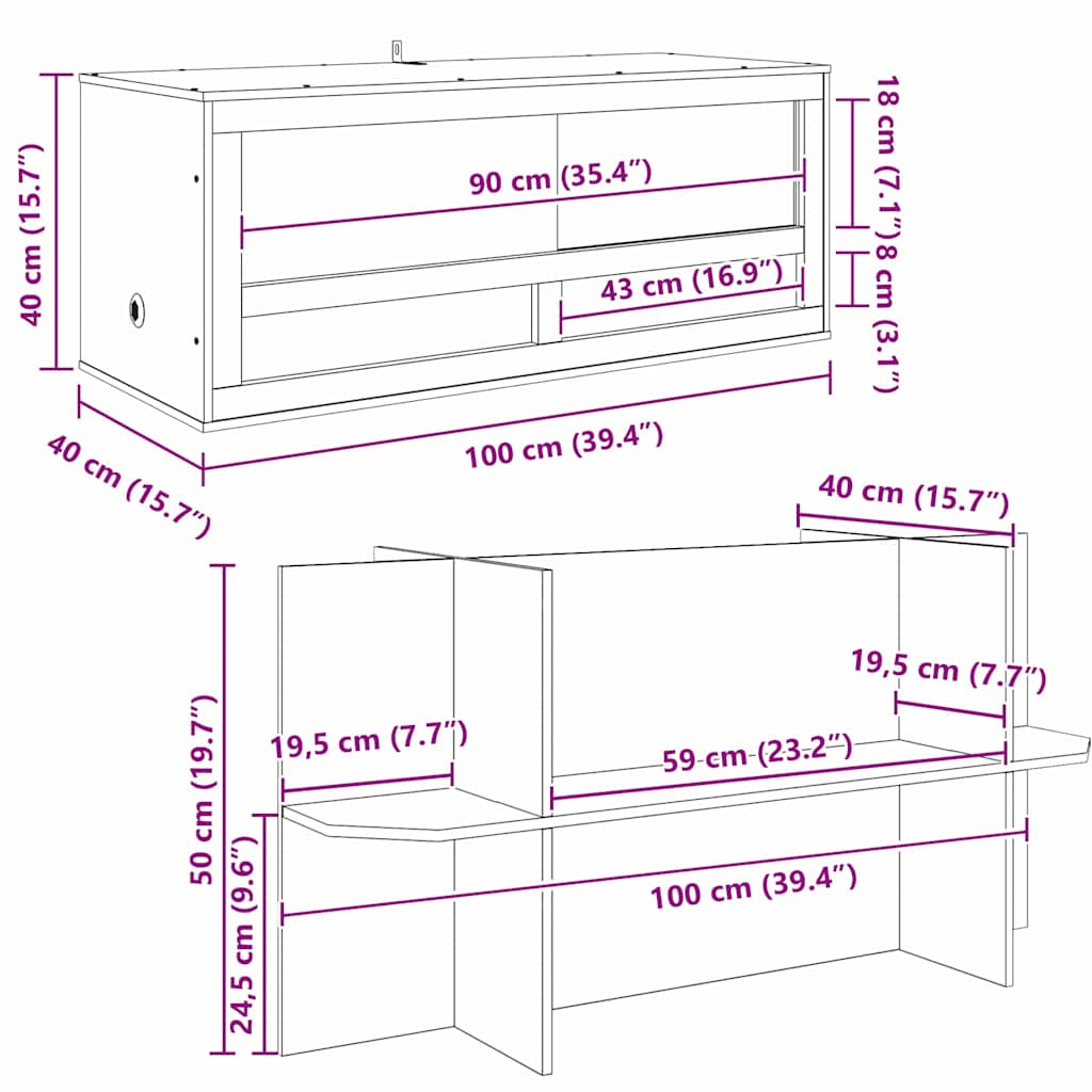 Terarij Smeđa 100 x 40 x 90 cm OSB