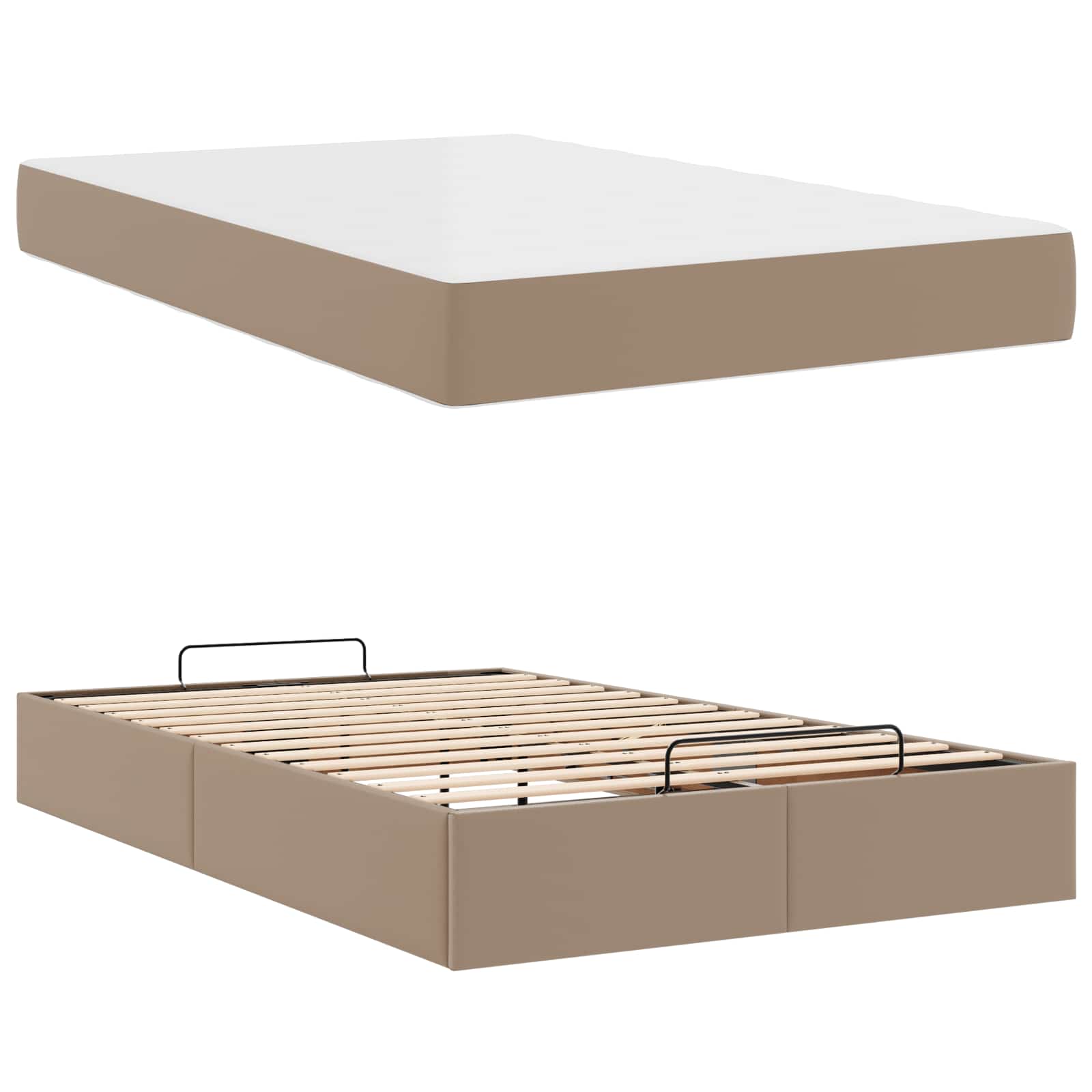 Okvir kreveta s madracem Ostalo 2 pcs Smeđa PVC
