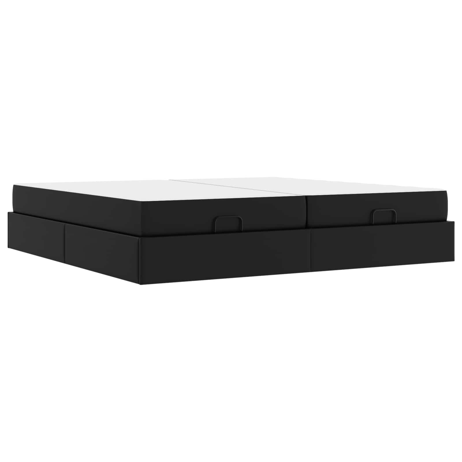 Okvir kreveta s madracem s madracem 2 pcs Crna PVC