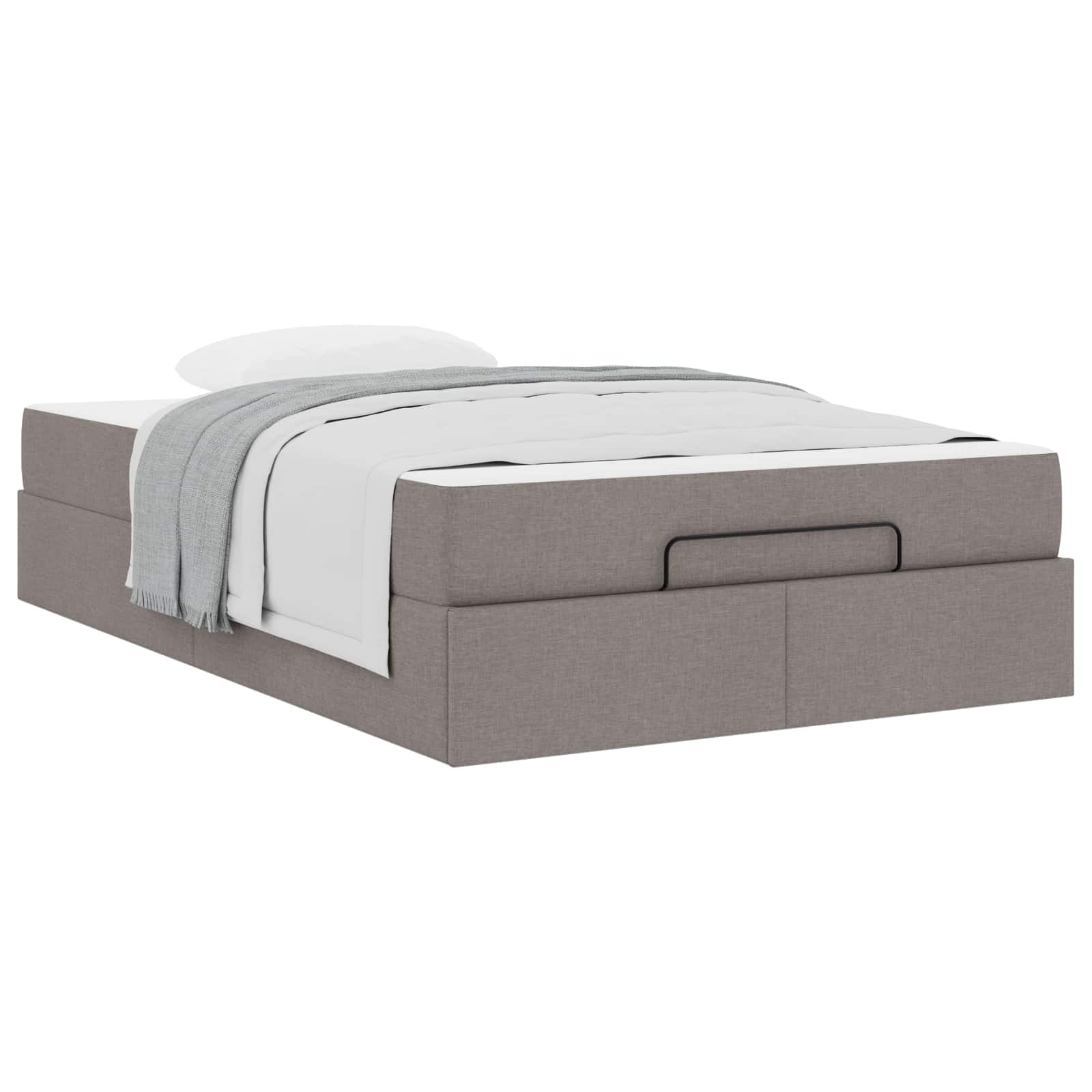 Okvir kreveta s madracem 2 pcs Sivo-smeđa tkanina