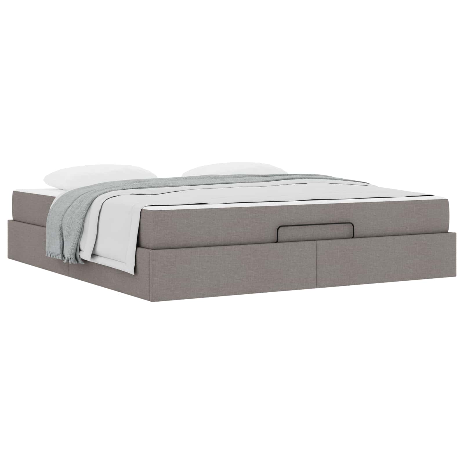 Okvir kreveta s madracem 2 pcs Sivo-smeđa tkanina
