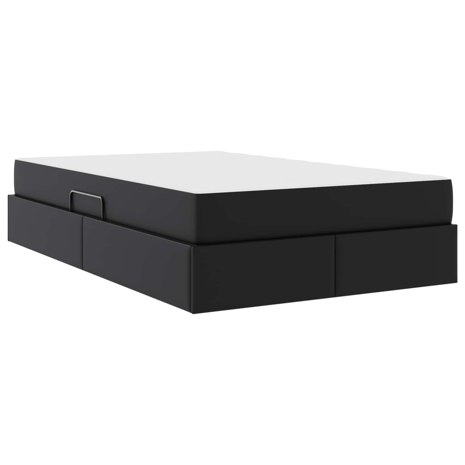 Krevet s madracem i skladištem s madracem 2 pcs Crna Koža