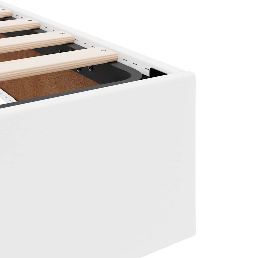 Krevet s madracem i skladištem s madracem 2 pcs Bijelo Koža