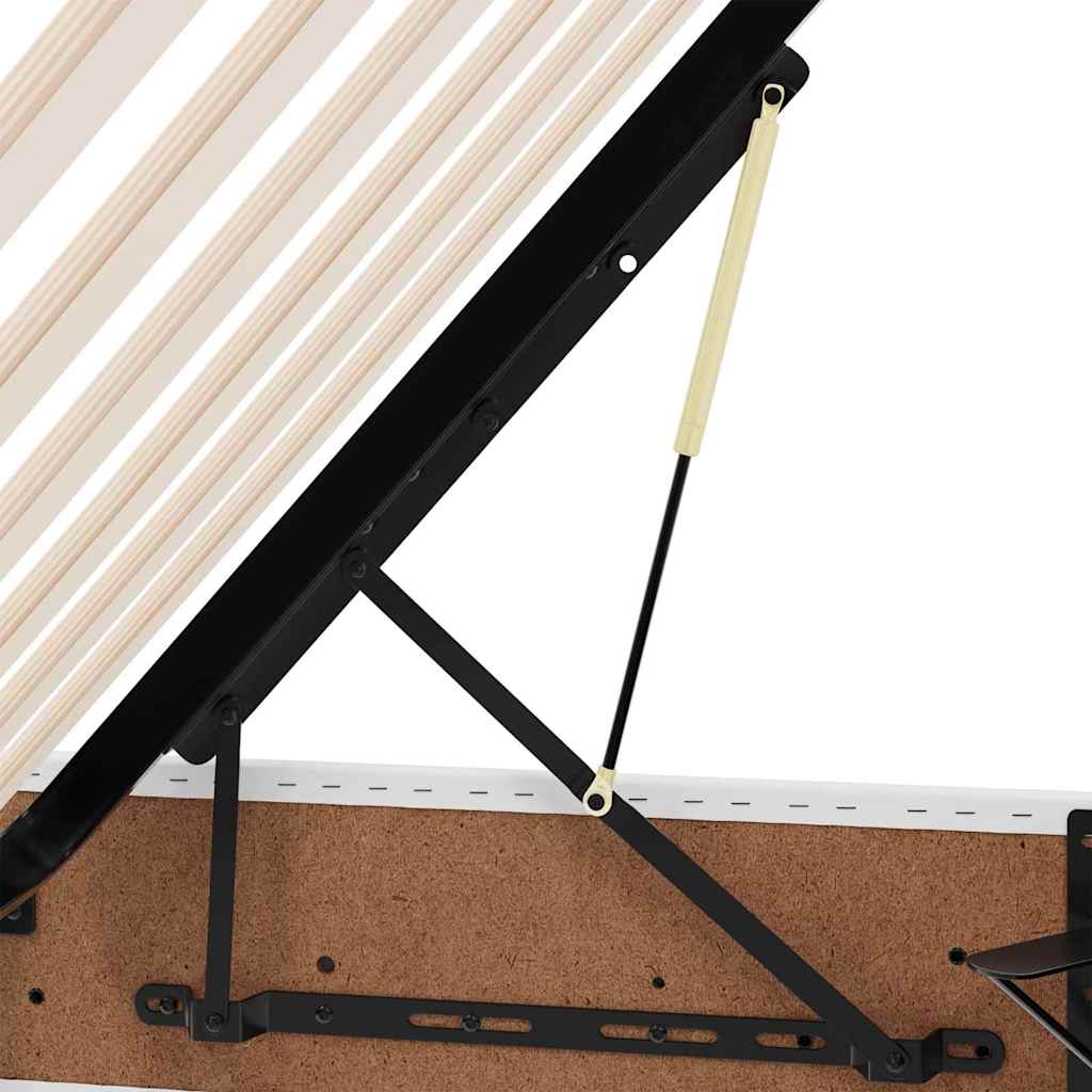 Krevet s madracem i skladištem s madracem 2 pcs Bijelo Koža