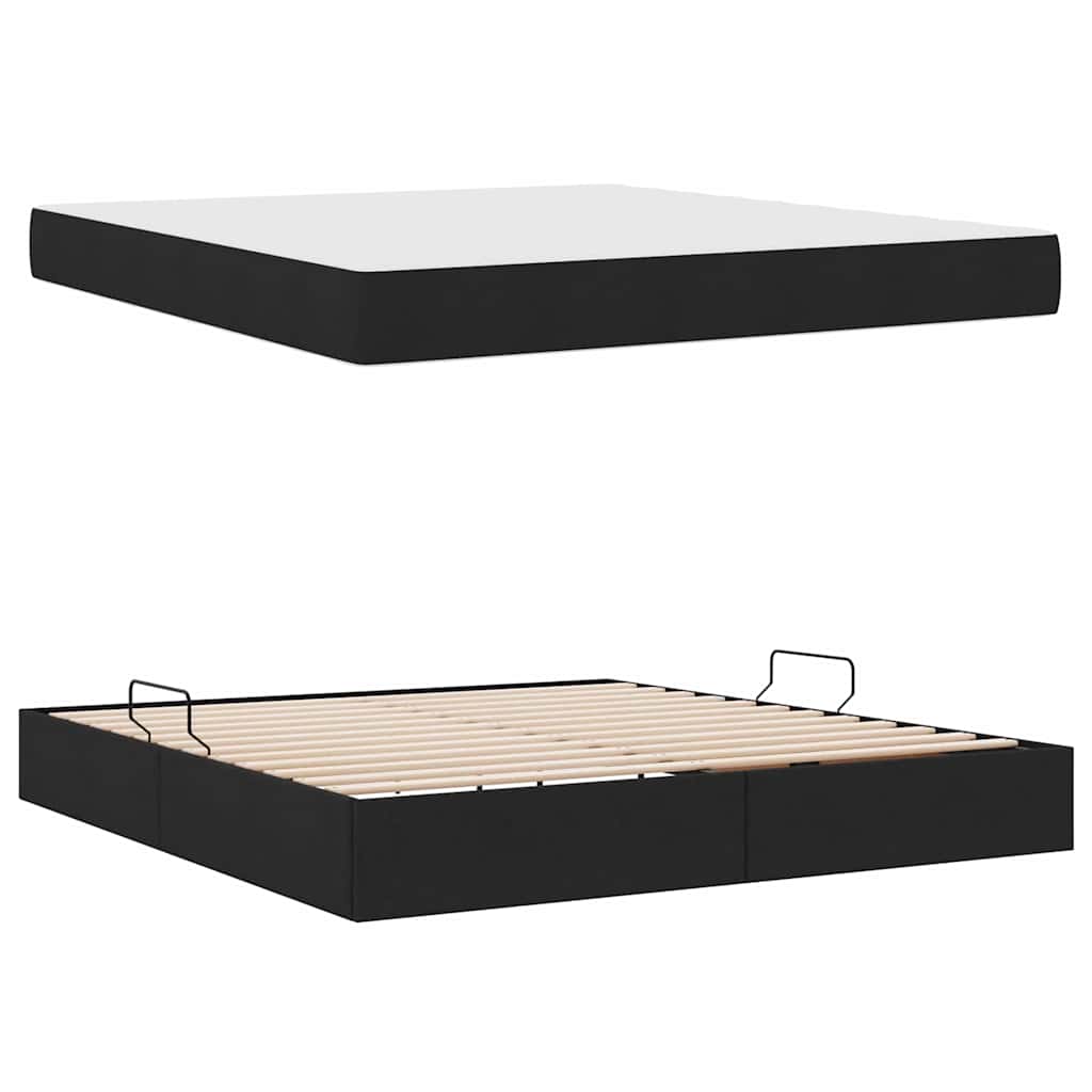 Krevet s madracem i skladištem Crna 180 x 200 cm Poliester
