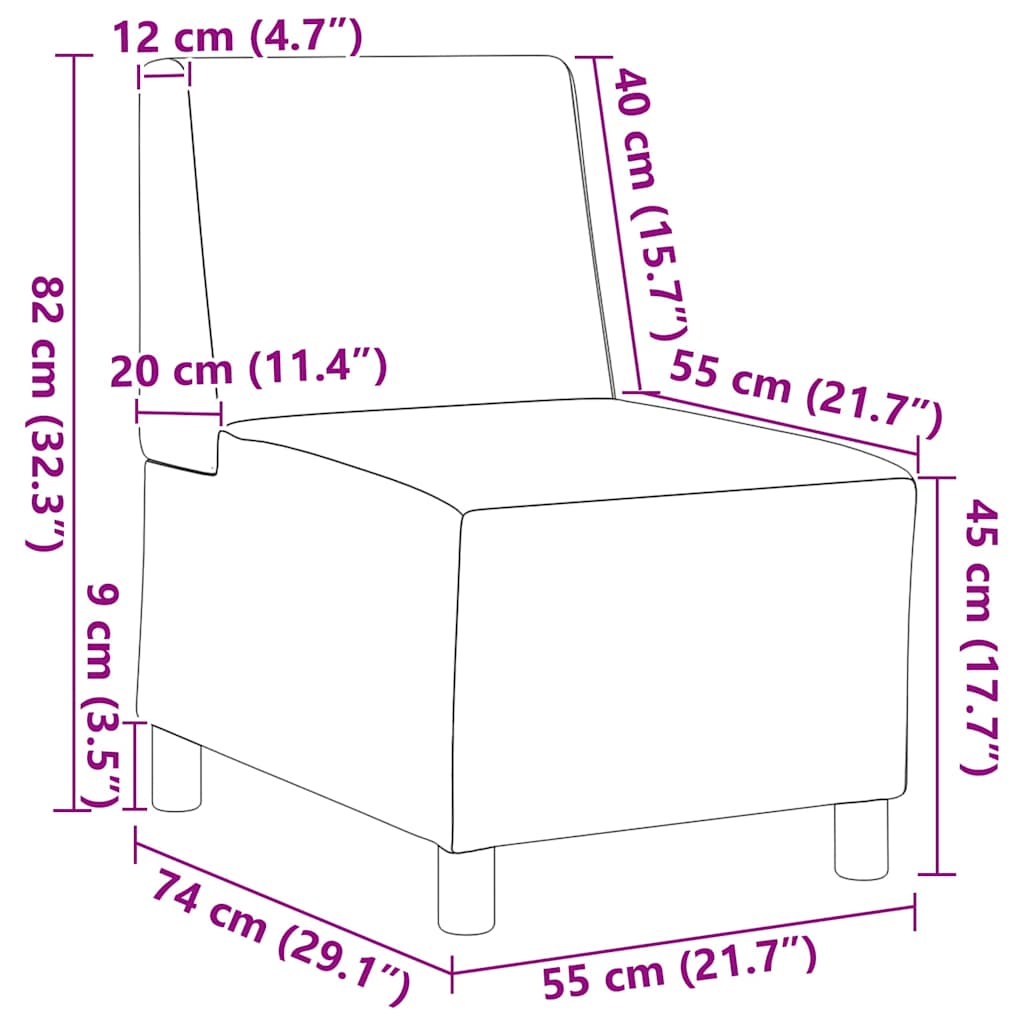 Modularna sofa bez naslona 2 pcs Krema 55 x 74 x 82 cm tkanina