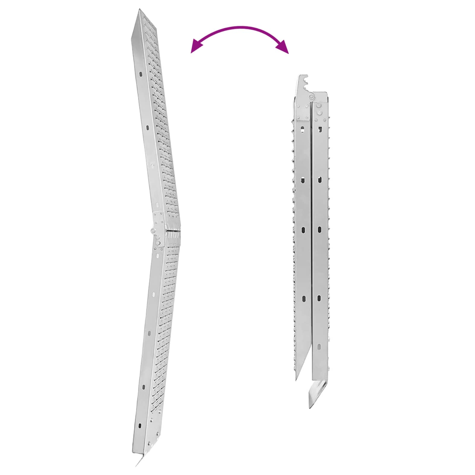 Sklopiva rampu 200kg po rampi 2 pcs Srebrno 166 x 23 x 4,5 cm