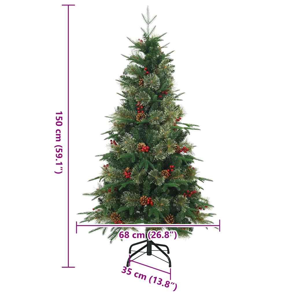 Umjetno božićno drvce s nogom Zelena 150 cm PVC, PE i čelik