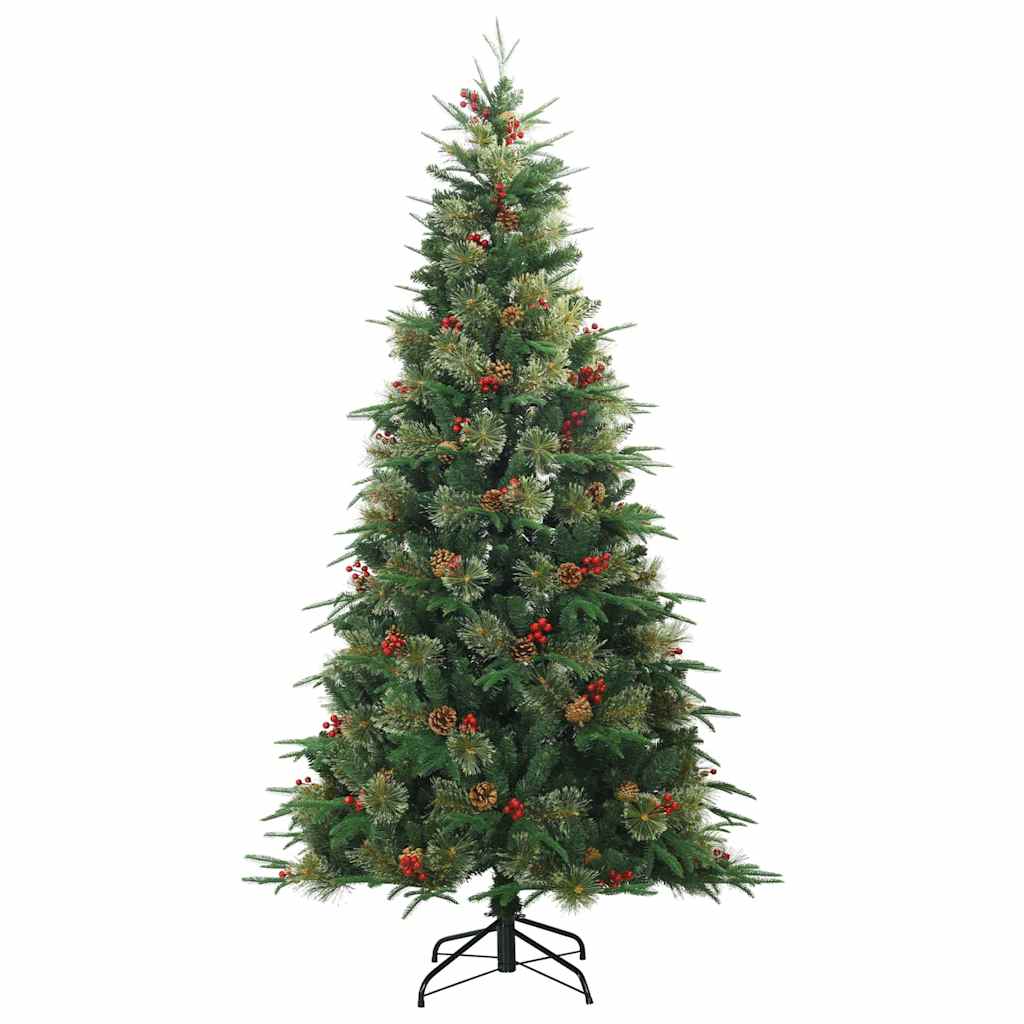 Umjetno božićno drvce s nogom Zelena 180 cm PVC, PE i čelik