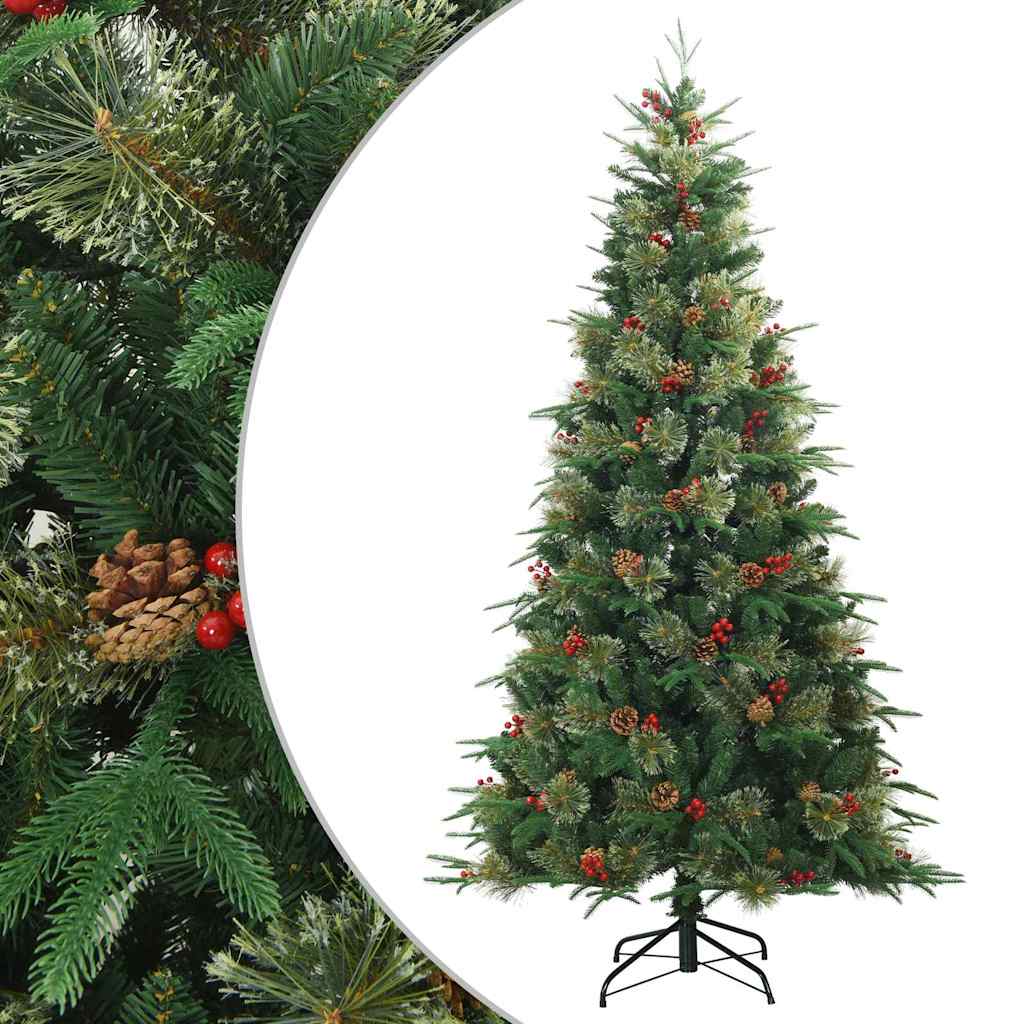 Umjetno božićno drvce s nogom Zelena 210 cm PVC, PE i čelik