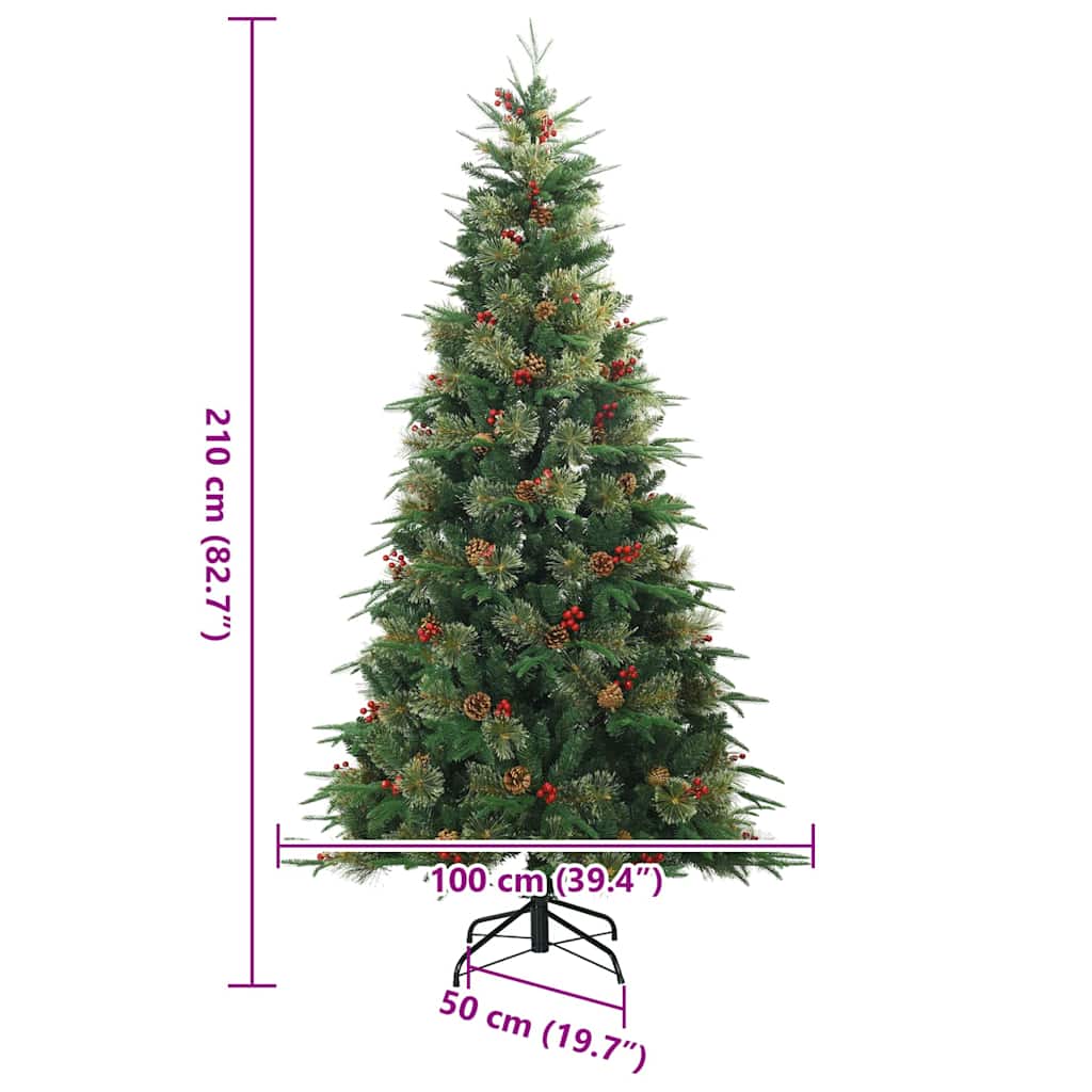 Umjetno božićno drvce s nogom Zelena 210 cm PVC, PE i čelik