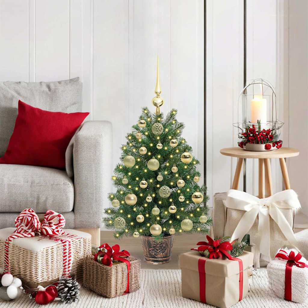 Umjetno božićno drvce s 150 LED svjetlima Zelena 75 cm PE i PVC