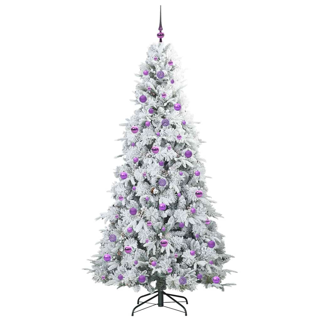 Umjetno božićno drvce s nogom s stalakom Bijelo 210 cm PE i PVC