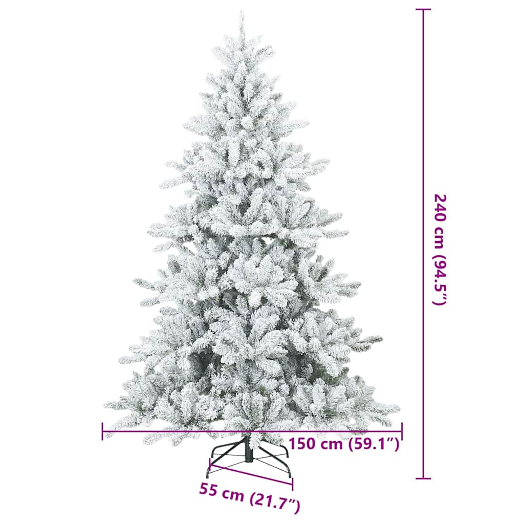Umjetno božićno drvce s nogom Bijelo 240 cm PVC i čelik