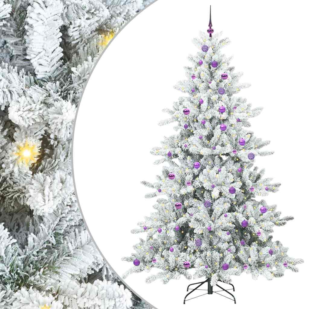Umjetno božićno drvce s nogom Bijelo 240 cm PVC i čelik