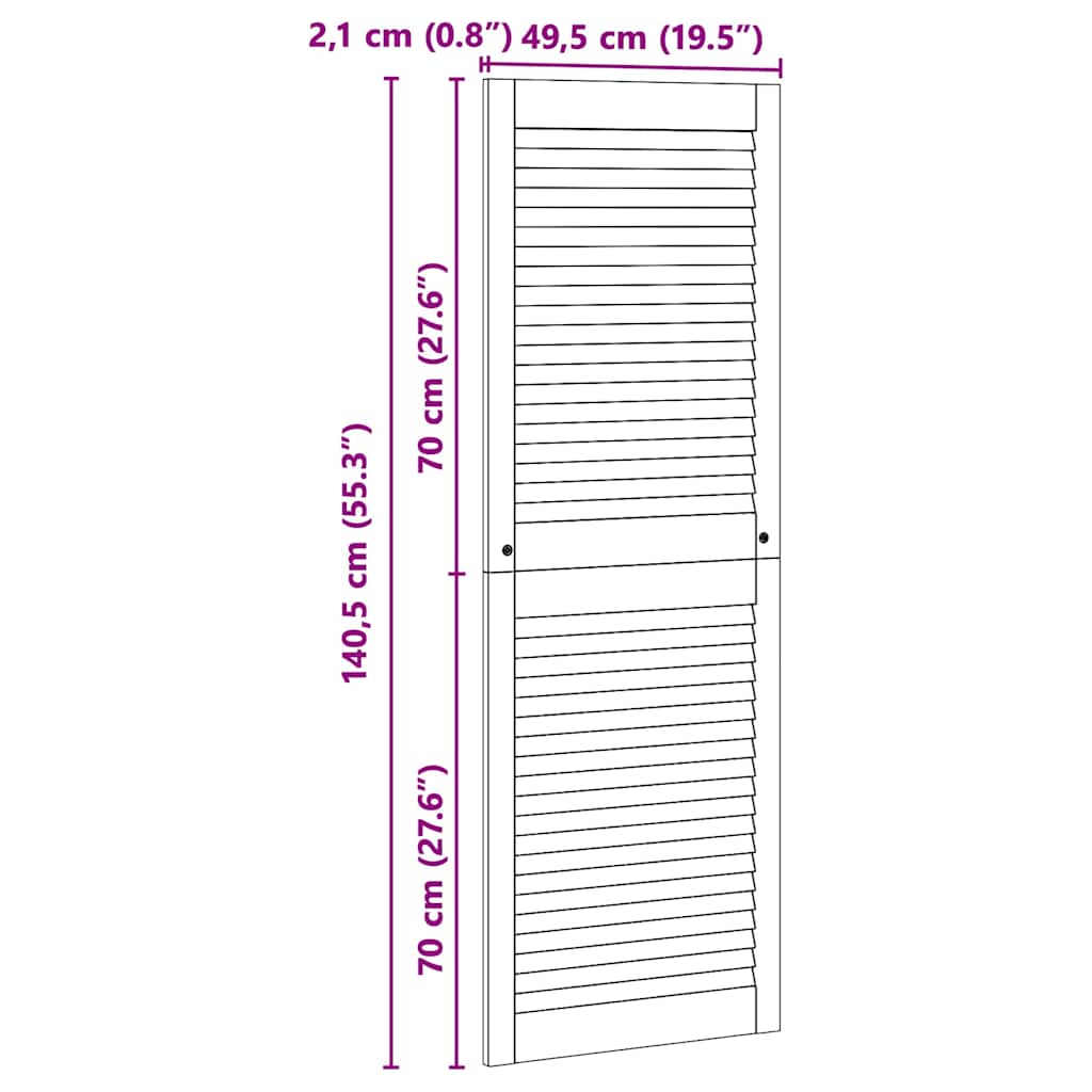 Ormarna vrata Prirodna 49,5 x 2,1 x 140,5 cm Čvrsto borovo drvo