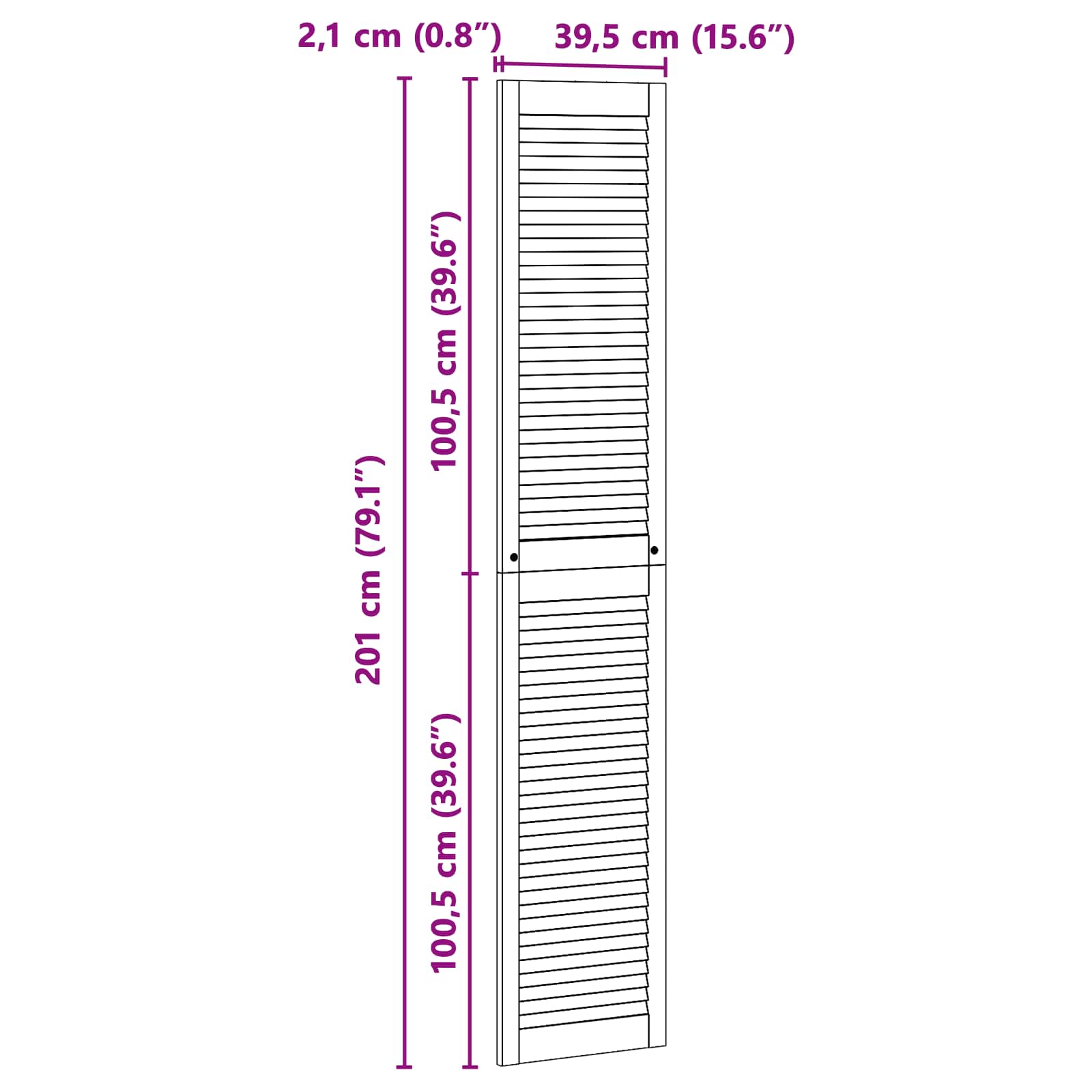 Ormarna vrata s vratima 2 pcs Prirodna 201 x 2,1 x 39,5 cm
