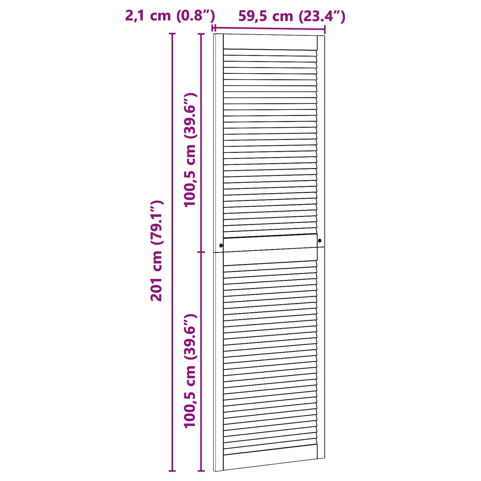 Ormarna vrata s vratima 2 pcs Prirodna 201 x 2,1 x 59,5 cm