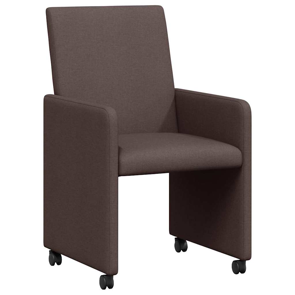 Blagovačke stolice s kotačima 2 pcs Tamno smeđa 57 x 66 x 94 cm